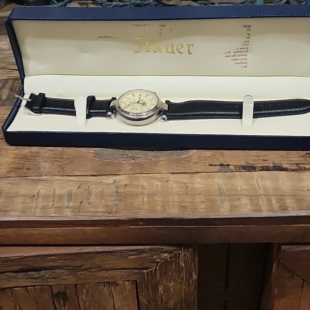 Stauer Watch Stainless Steel With Leather Strap